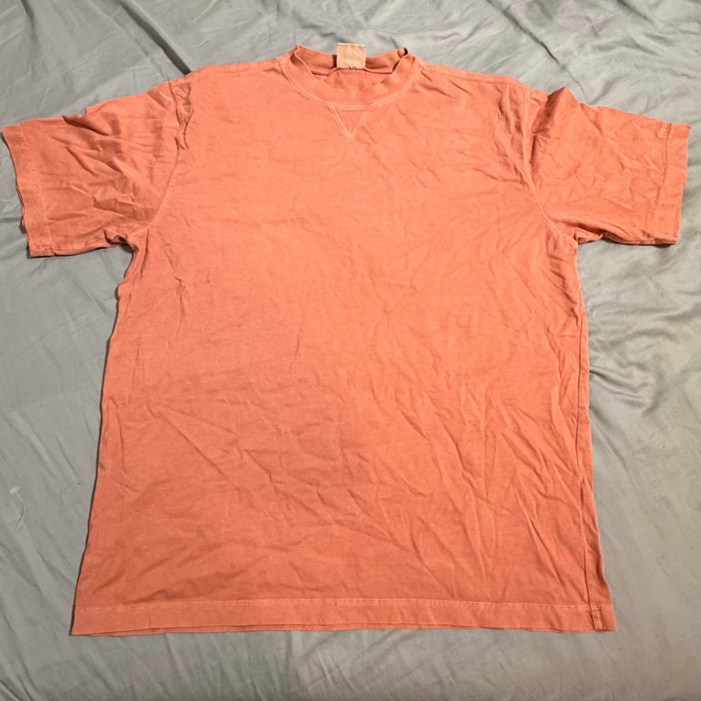 Woolrich Mens V-Stitch Crew Neck Short Sleeve T-Shirt Coral Orange Size L